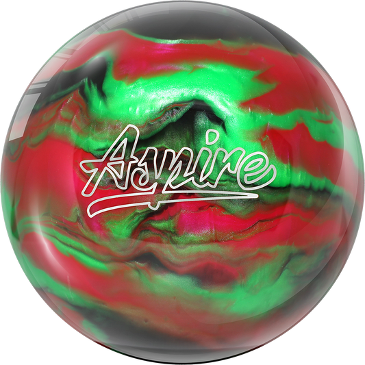 Polyester Bowling Ball - Motiv Aspire - Black/Green/Pink Drilled
