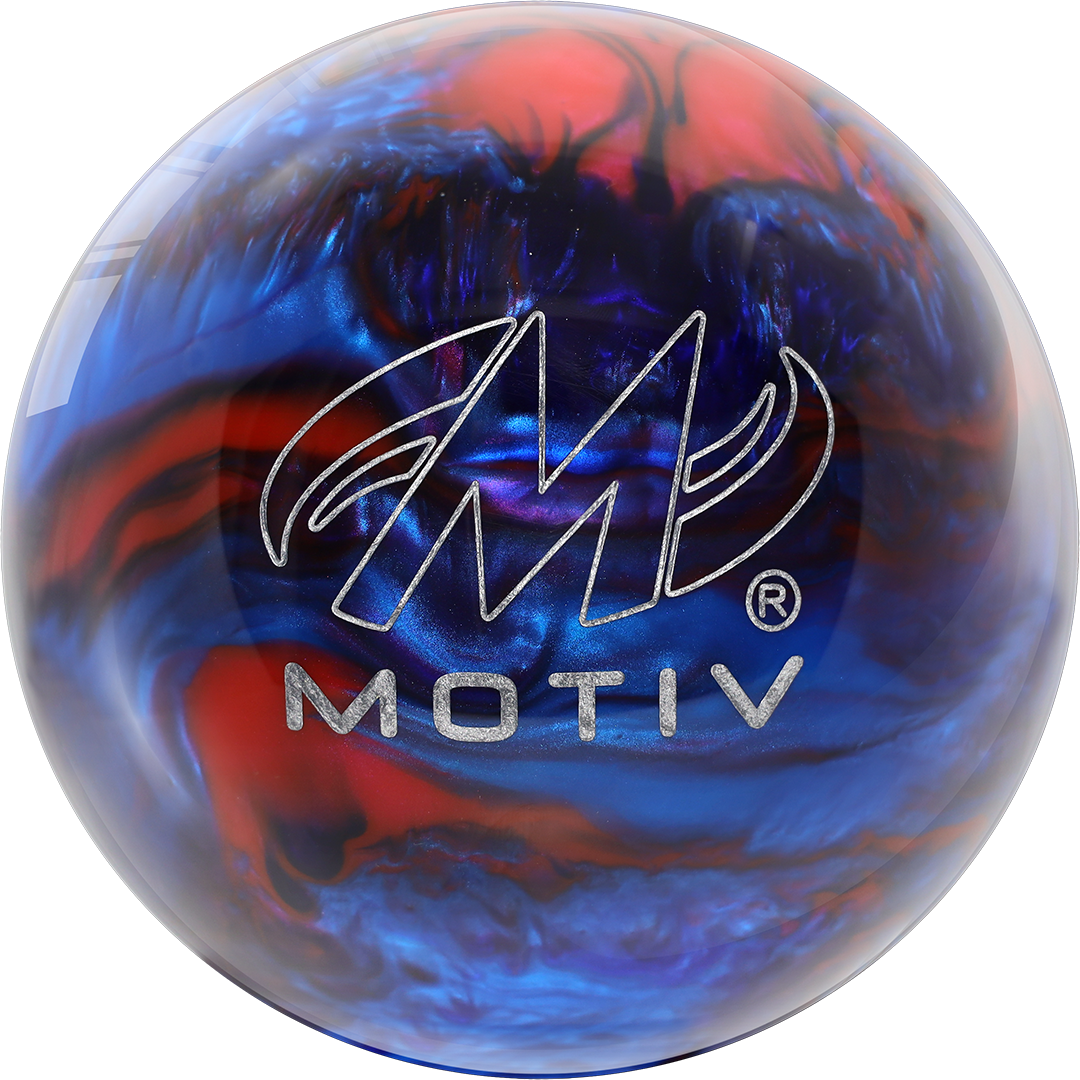 Polyester Bowling Ball - Motiv Aspire - Navy/Red/Blue Drilled