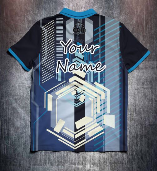 Blue Black White Futurism Tenpin Bowling Shirt and Apparel