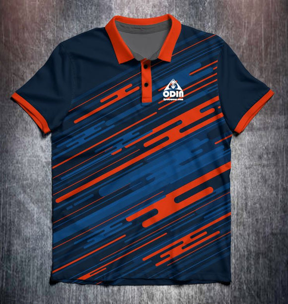 Blue and Orange Lines Tenpin Bowling Shirt and Apparel