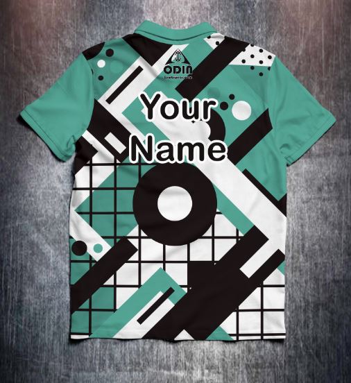 Green Black White Technical Tenpin Bowling Shirt and Apparel