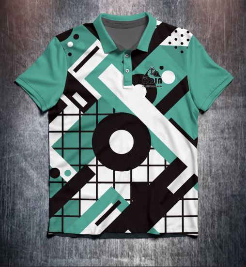 Green Black White Technical Tenpin Bowling Shirt and Apparel
