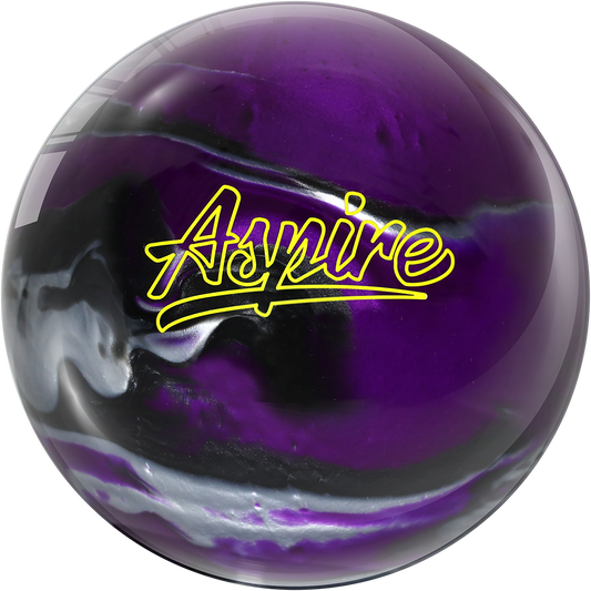Polyester Bowling Ball - Motiv Aspire - Black/Purple/Silver Drilled