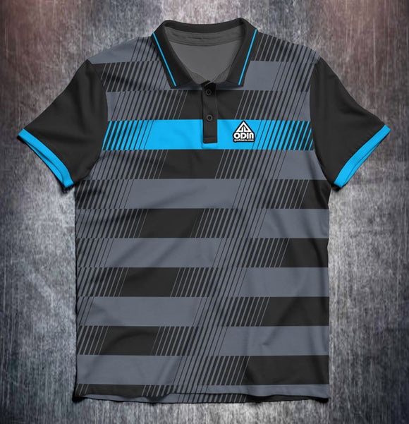 Black grey blue lines Tenpin Bowling Shirt and Apparel