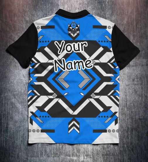 Black Blue White Technical design shirt