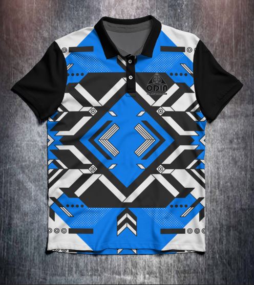 Black Blue White Technical design shirt