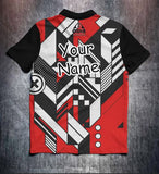 Red Black White Technical Tenpin Bowling Shirt and Apparel