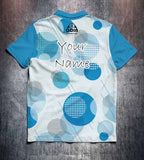 Blue Geometric Circles Tenpin Bowling Shirt and Apparel