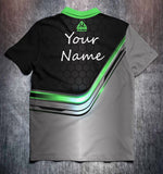 Metallic Green Line design shirt