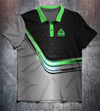 Metallic Green Line design shirt