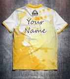 Yellow White Splash Tenpin Bowling Shirt and Apparel