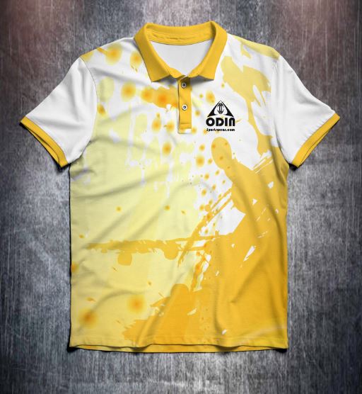 Yellow White Splash Tenpin Bowling Shirt and Apparel