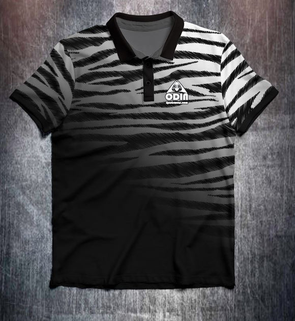 Black White Zebra Fade Tenpin Bowling Shirt and Apparel