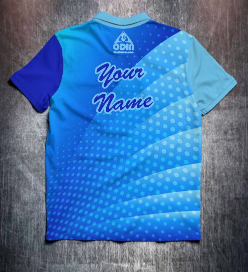 Abstract dotted blue design shirt