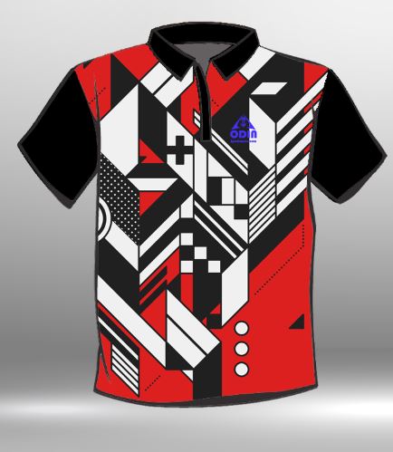 Black Red White Triangles design shirt