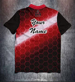 Red Black Hexagon Tenpin Bowling Shirt and Apparel